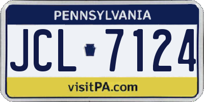 PA license plate JCL7124