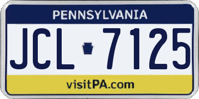 PA license plate JCL7125