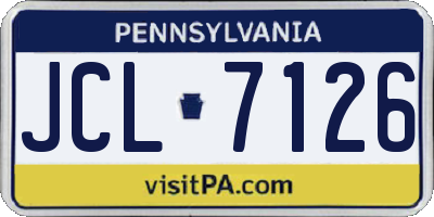 PA license plate JCL7126