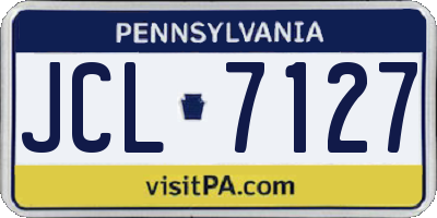 PA license plate JCL7127