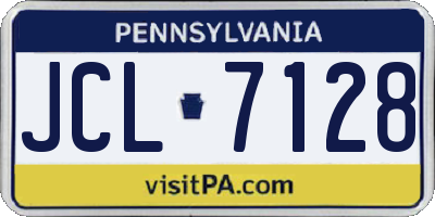 PA license plate JCL7128