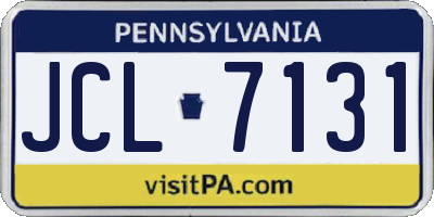 PA license plate JCL7131