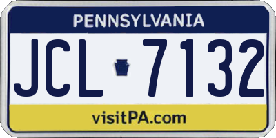PA license plate JCL7132