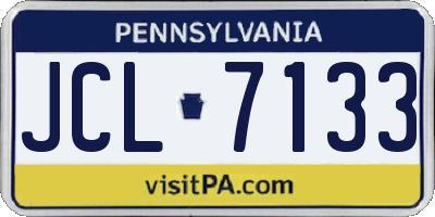 PA license plate JCL7133