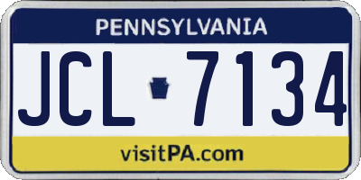 PA license plate JCL7134