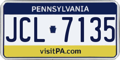 PA license plate JCL7135