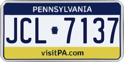 PA license plate JCL7137