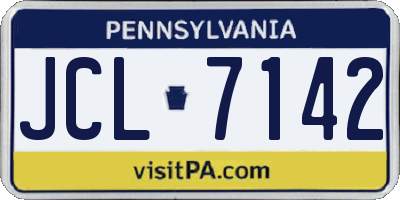 PA license plate JCL7142