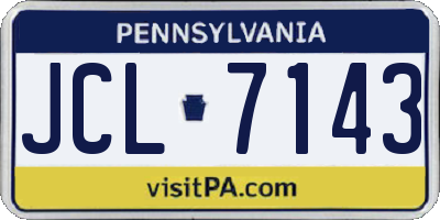 PA license plate JCL7143