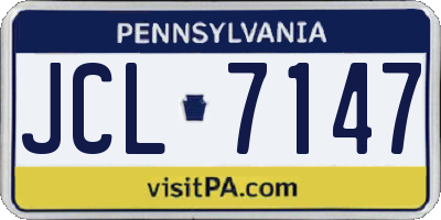 PA license plate JCL7147