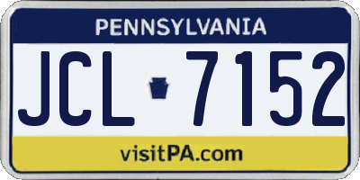 PA license plate JCL7152