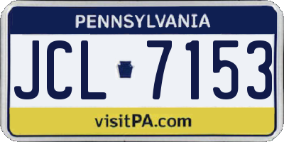 PA license plate JCL7153
