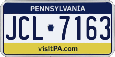 PA license plate JCL7163