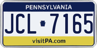 PA license plate JCL7165
