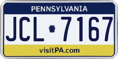 PA license plate JCL7167