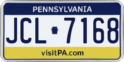 PA license plate JCL7168