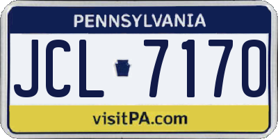 PA license plate JCL7170