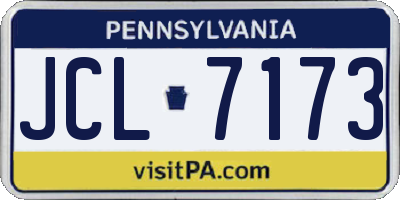 PA license plate JCL7173