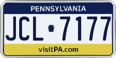 PA license plate JCL7177
