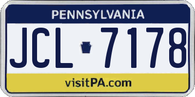 PA license plate JCL7178