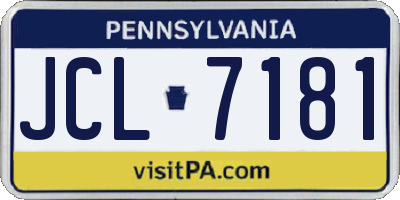 PA license plate JCL7181