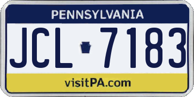 PA license plate JCL7183