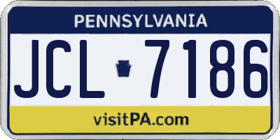 PA license plate JCL7186