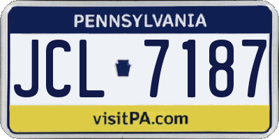 PA license plate JCL7187