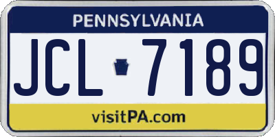 PA license plate JCL7189