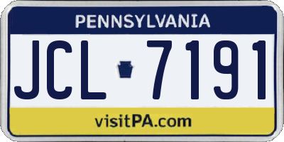 PA license plate JCL7191