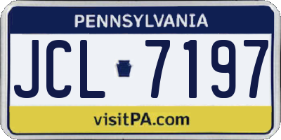 PA license plate JCL7197