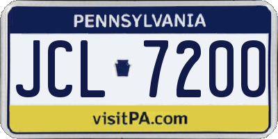 PA license plate JCL7200
