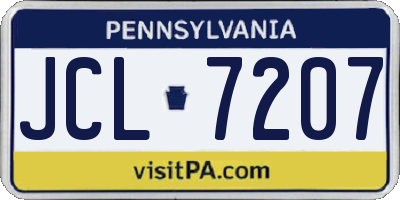 PA license plate JCL7207
