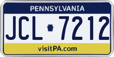 PA license plate JCL7212