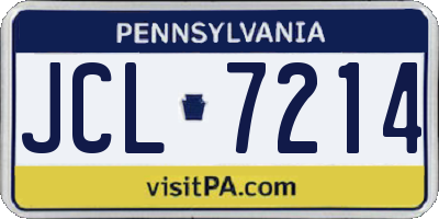 PA license plate JCL7214