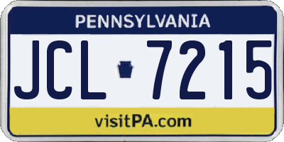 PA license plate JCL7215