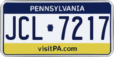 PA license plate JCL7217