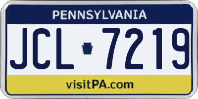 PA license plate JCL7219
