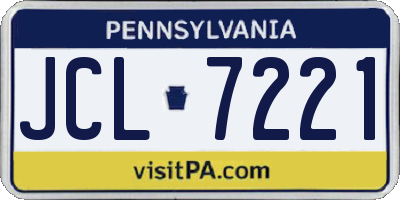 PA license plate JCL7221