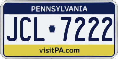PA license plate JCL7222