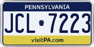 PA license plate JCL7223