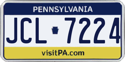 PA license plate JCL7224