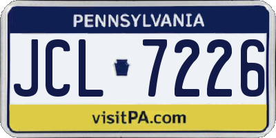 PA license plate JCL7226