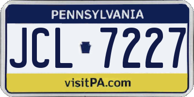 PA license plate JCL7227