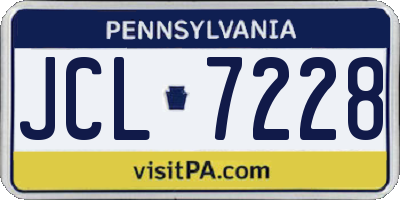PA license plate JCL7228