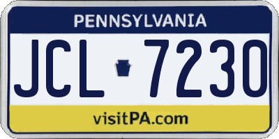 PA license plate JCL7230