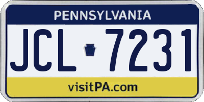 PA license plate JCL7231