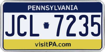 PA license plate JCL7235