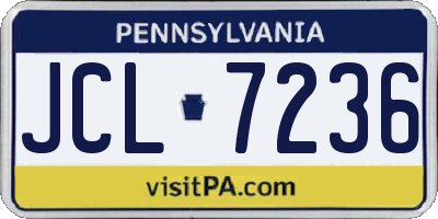 PA license plate JCL7236
