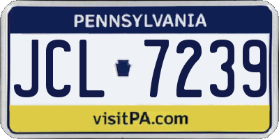 PA license plate JCL7239